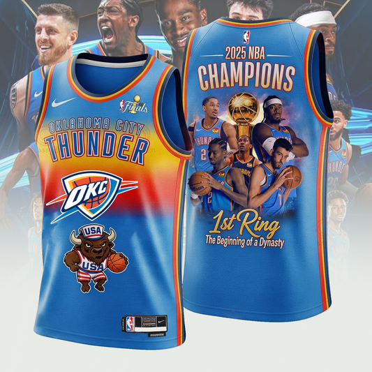OKC 2025 NBA Finals Champions Basketball Jersey V10 2306 DatND DVT