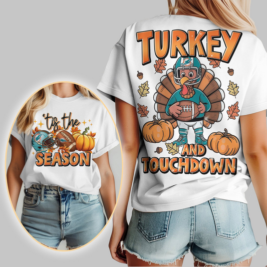 MD Premium NFL Turkey and Touchdown Women's Shirt DDT NTL