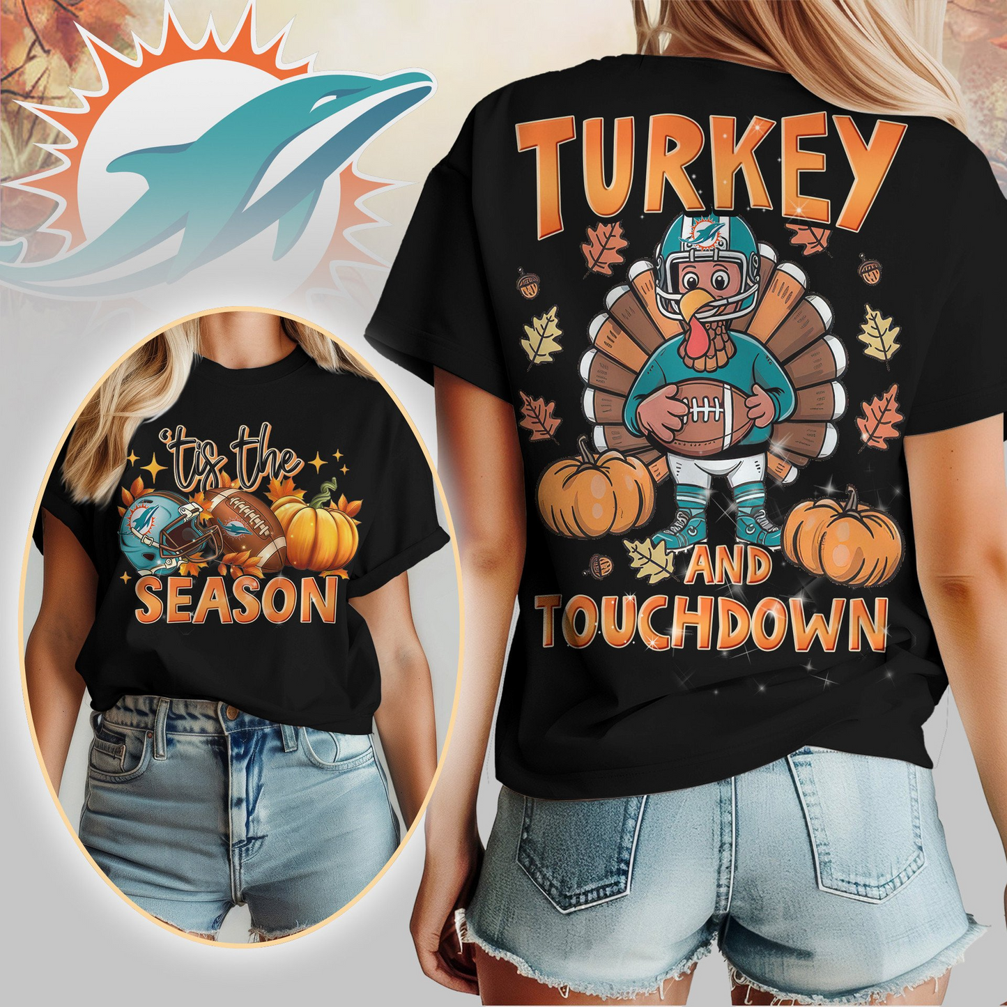 MD Premium NFL Turkey and Touchdown Women's Shirt DDT NTL