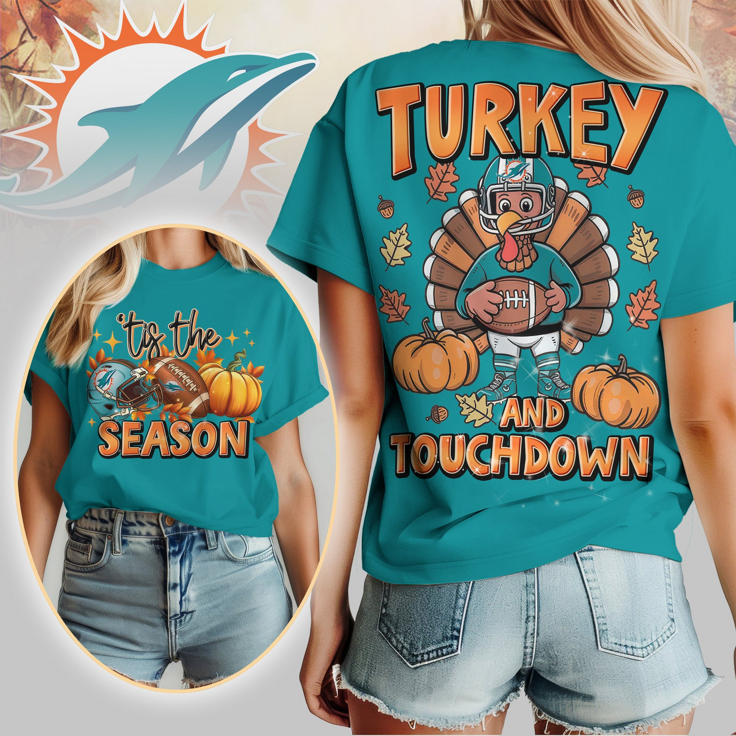 MD Premium NFL Turkey and Touchdown Women's Shirt DDT NTL