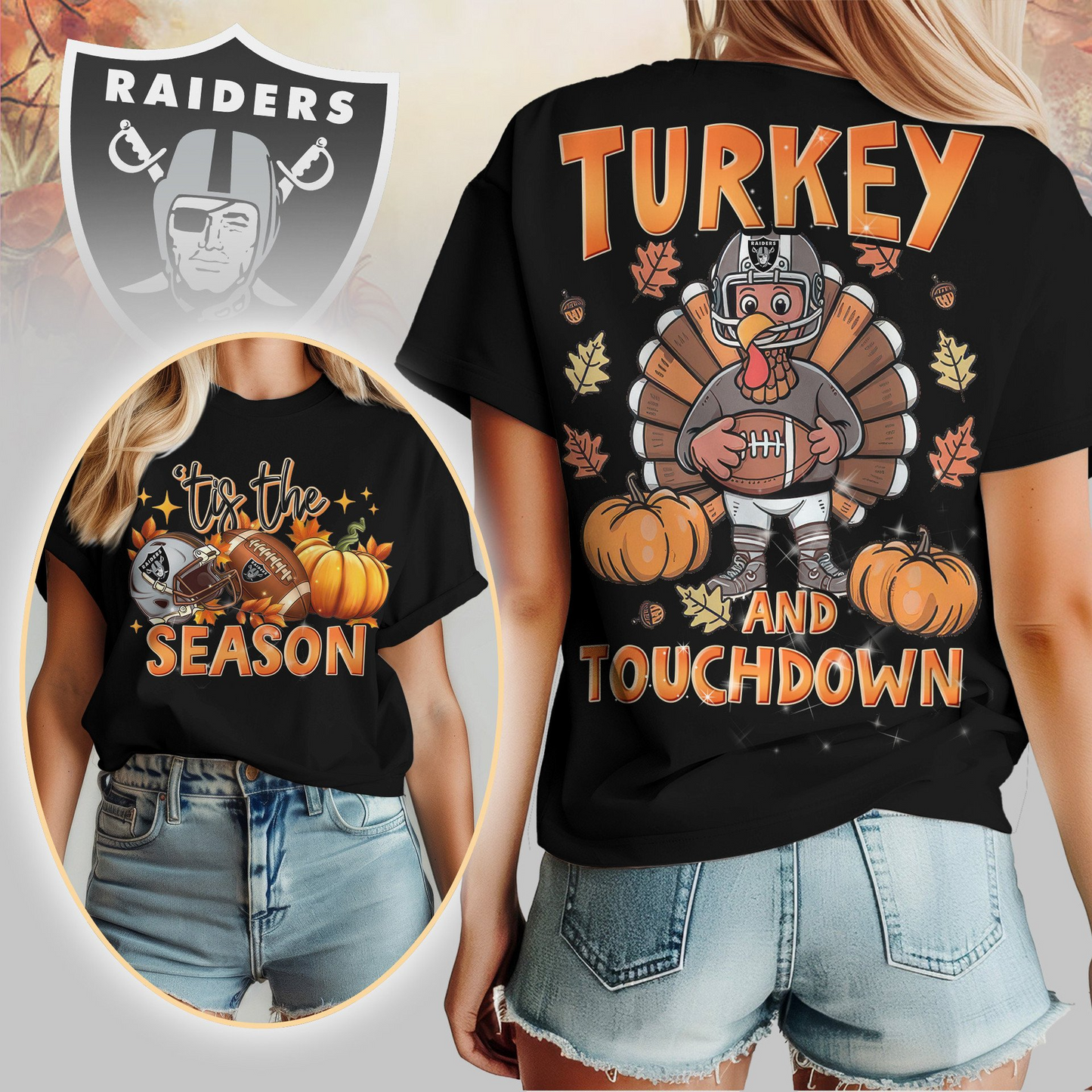 LVR Premium NFL Turkey and Touchdown Women's Shirt DDT NTL