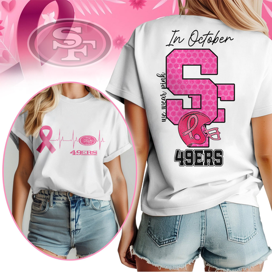 SF49 Premium NFL Breast Cancer Women Shirt DDT NTL
