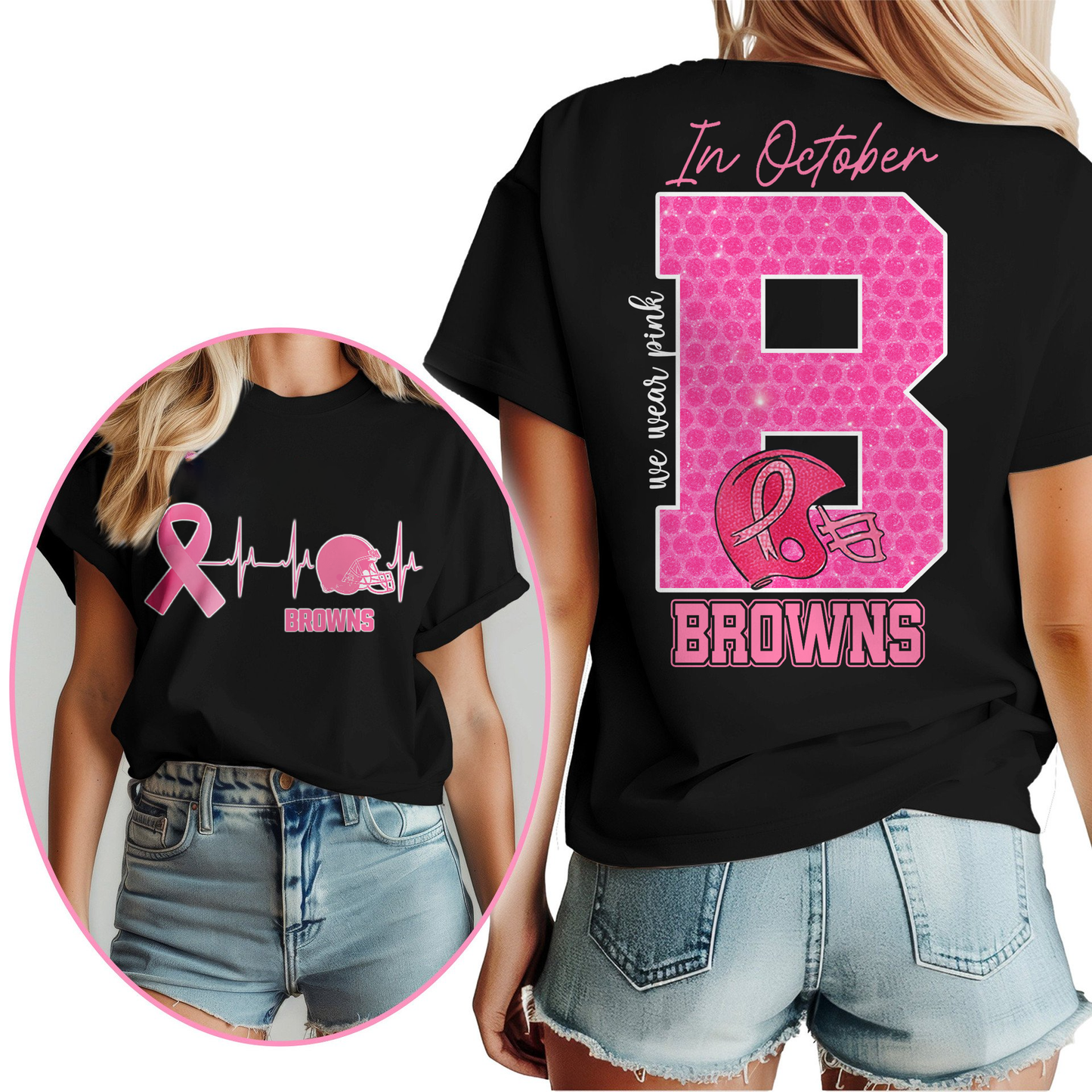 CLE Premium NFL Breast Cancer Women Shirt DDT NTL