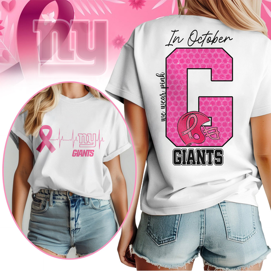 NYG Premium NFL Breast Cancer Women Shirt DDT NTL