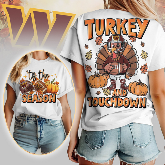 WC Premium NFL Turkey and Touchdown Women's Shirt DDT NTL