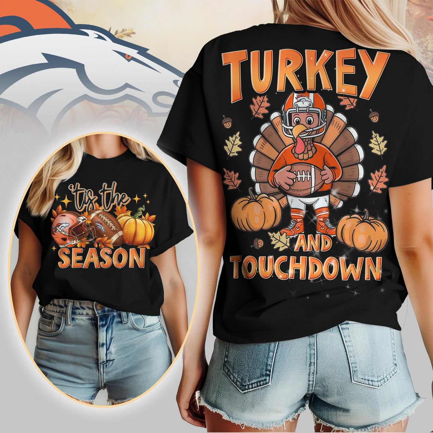 DB Premium NFL Turkey and Touchdown Women's Shirt DDT NTL