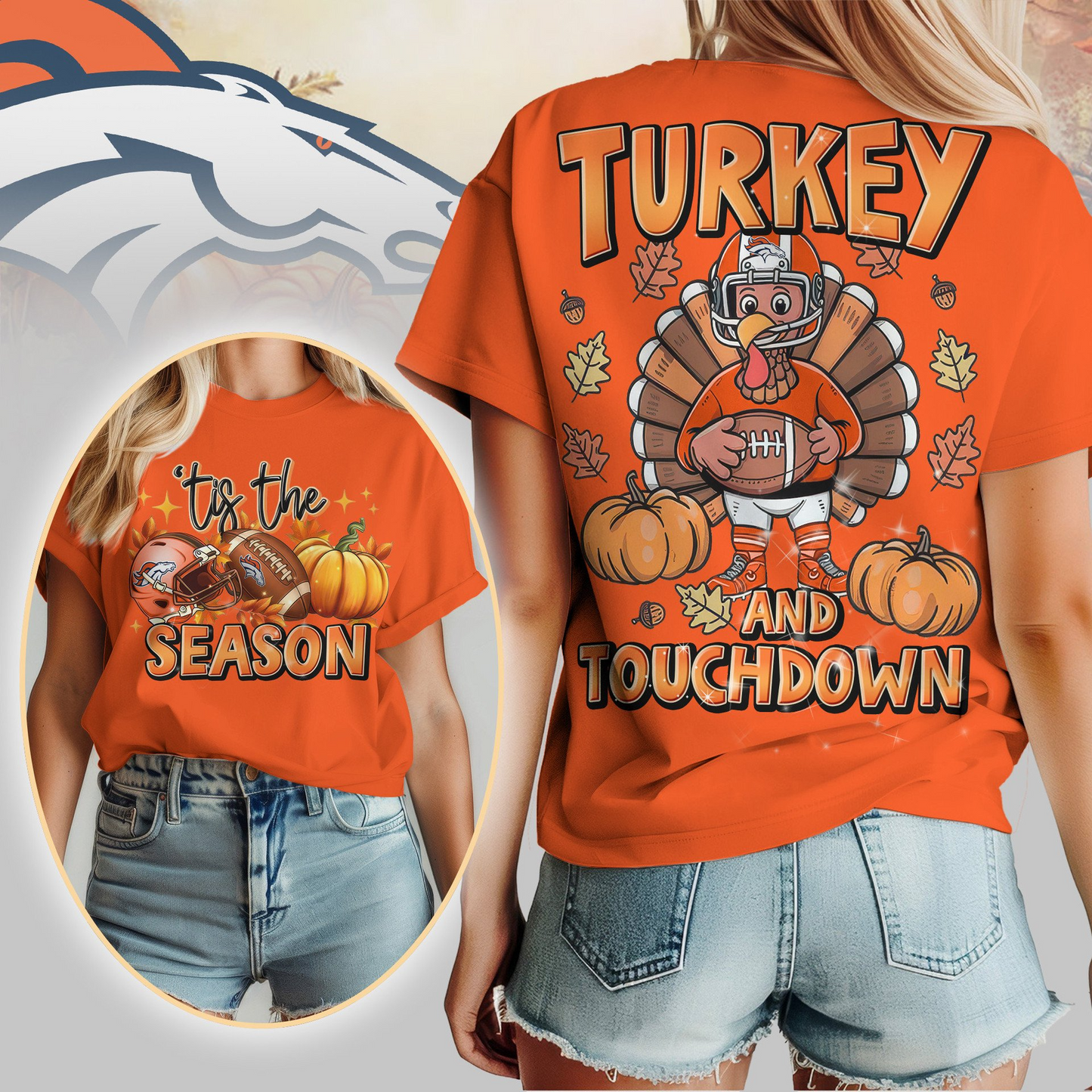 DB Premium NFL Turkey and Touchdown Women's Shirt DDT NTL
