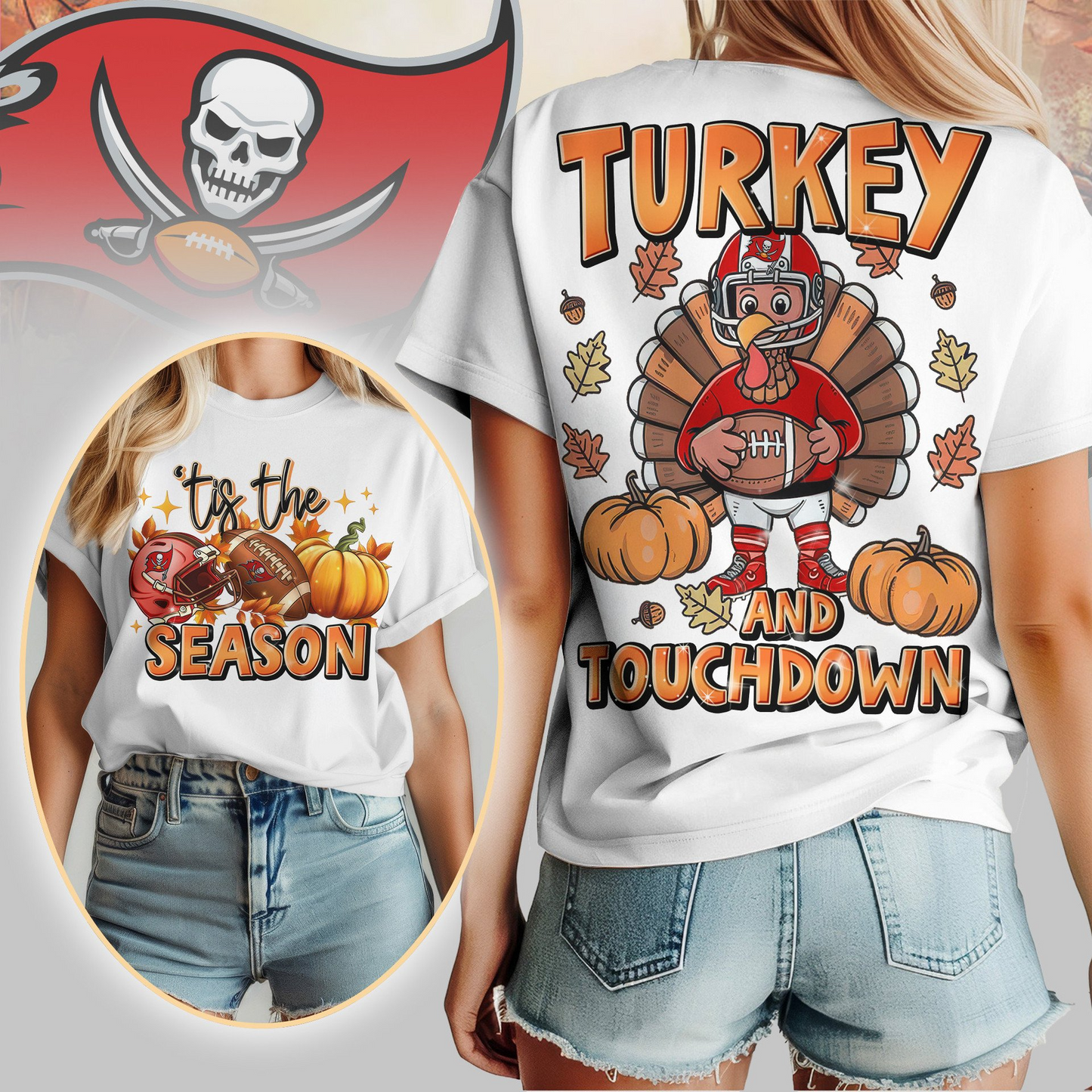 TBB Premium NFL Turkey and Touchdown Women's Shirt DDT NTL