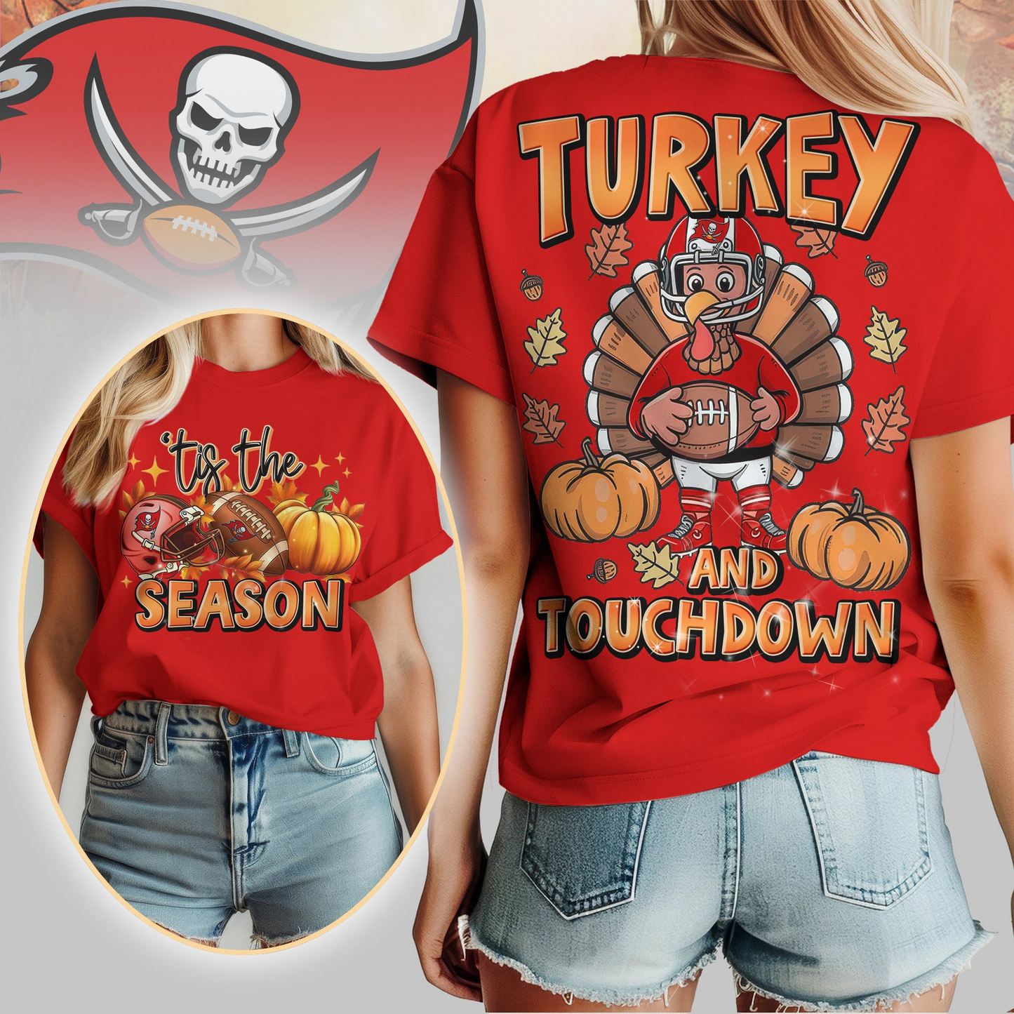 TBB Premium NFL Turkey and Touchdown Women's Shirt DDT NTL