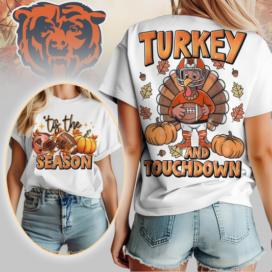 CHI Premium NFL Turkey and Touchdown Women's Shirt DDT NTL
