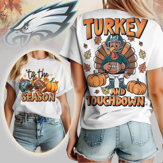 PE Premium NFL Turkey and Touchdown Women's Shirt DDT NTL