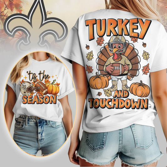 NOS Premium NFL Turkey and Touchdown Women's Shirt DDT NTL