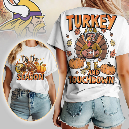 MV Premium NFL Turkey and Touchdown Women's Shirt DDT NTL