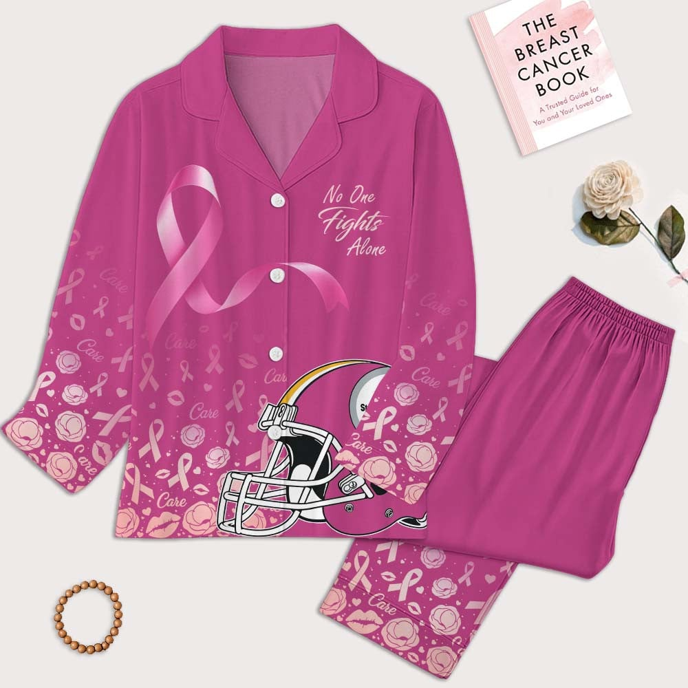 PS Premium NFL Breast Cancer October Button Pajamas Set DDT NTL