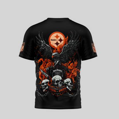 PS Premium NFL Flaming Eagle Skull T-Shirt DDT CTND