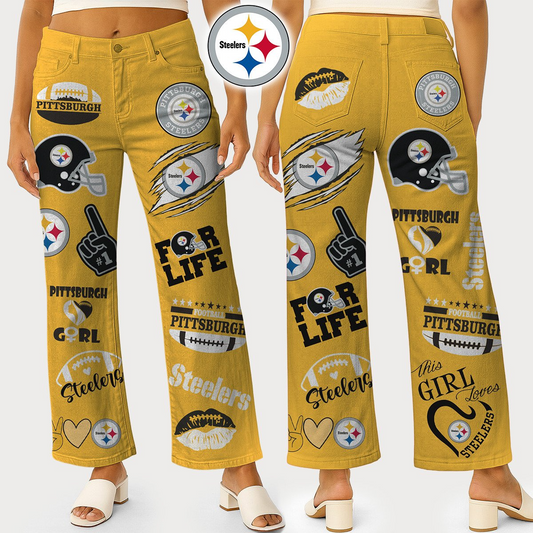 PS Premium NFL High Waisted Casual Wide Leg Pants DDT NTL