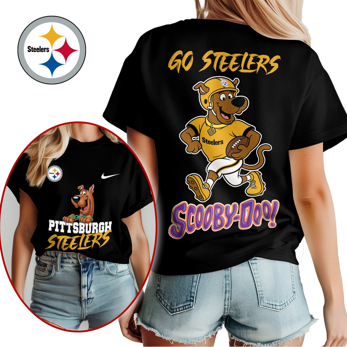 PS Premium NFL Scooby-Doo Fan Women‘s Shirt DDT CTND