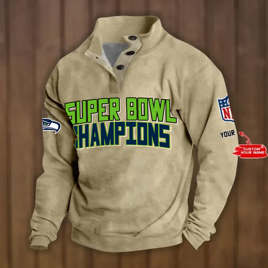 SEA x NFL Double Breasted Stand Collar Hoodies DATND TANTD
