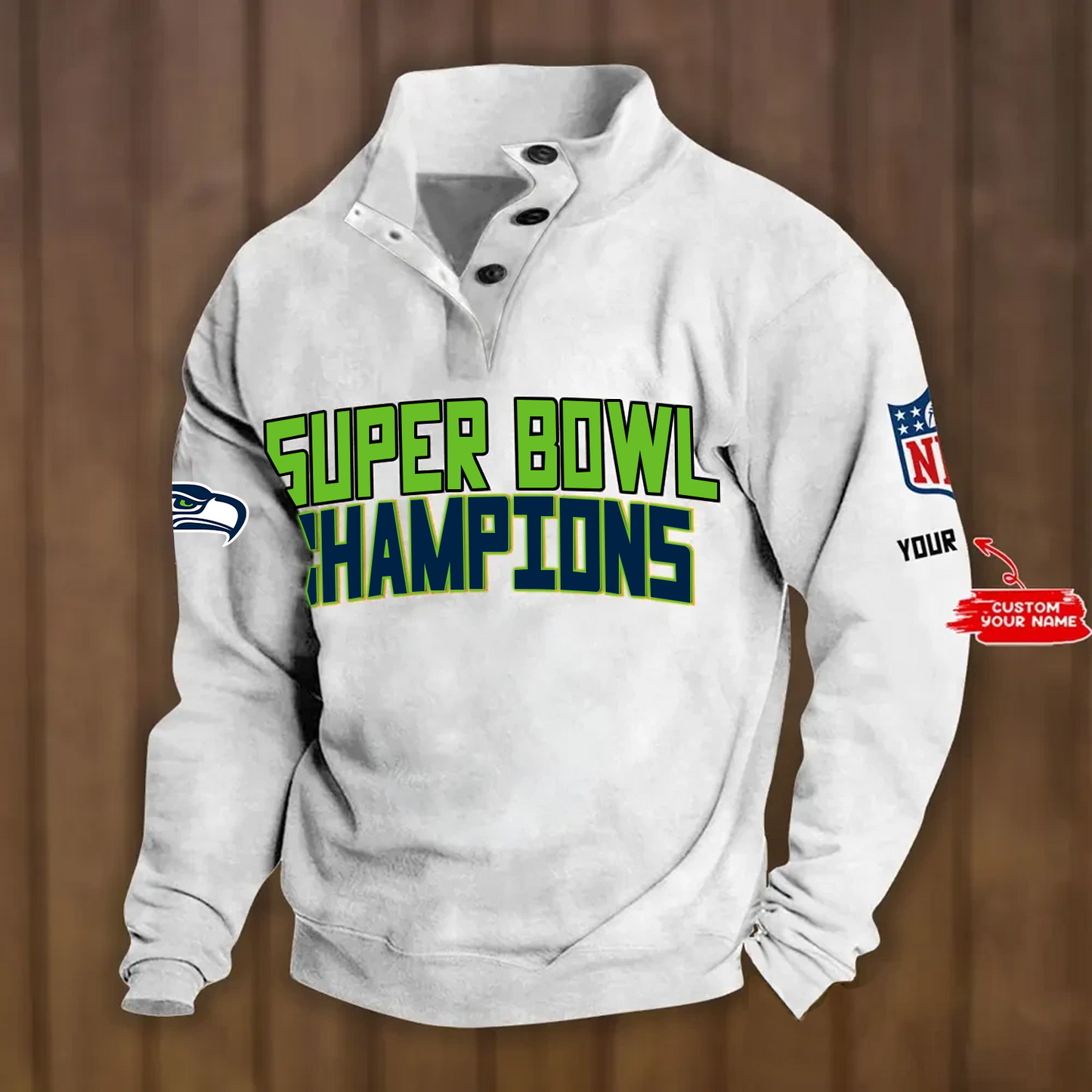 SEA x NFL Double Breasted Stand Collar Hoodies DATND TANTD