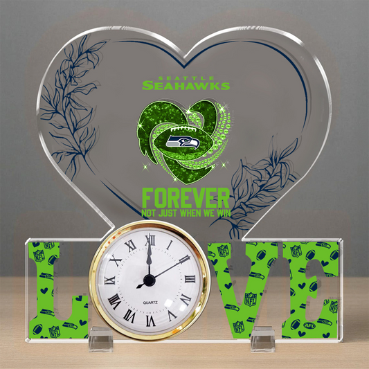 SEA x NFL Forever Not Just When We Win Acrylic Clock DATND TANTD