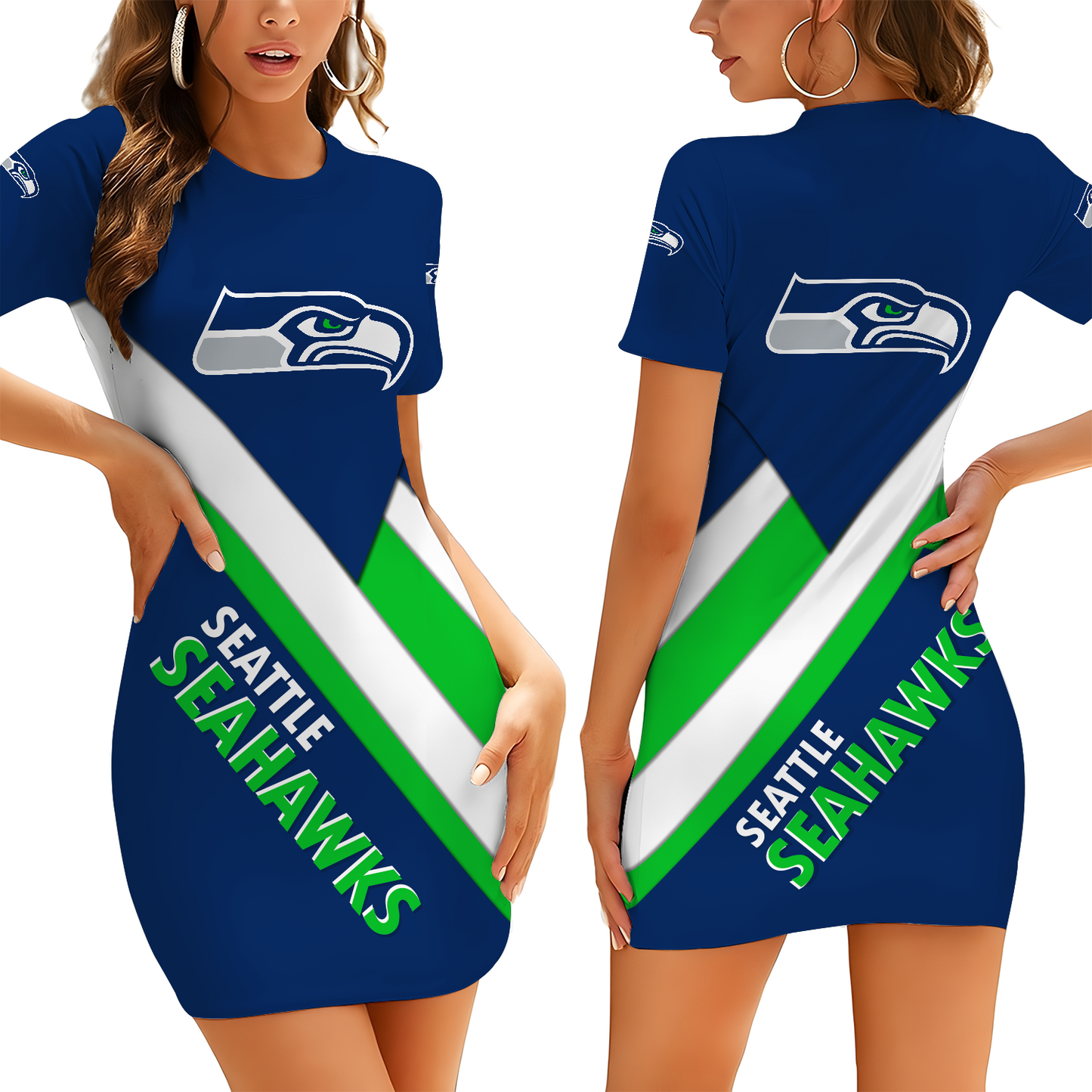 SEA X NFL Short Sleeve Bodycon Mini Dress DATND THUONGNH