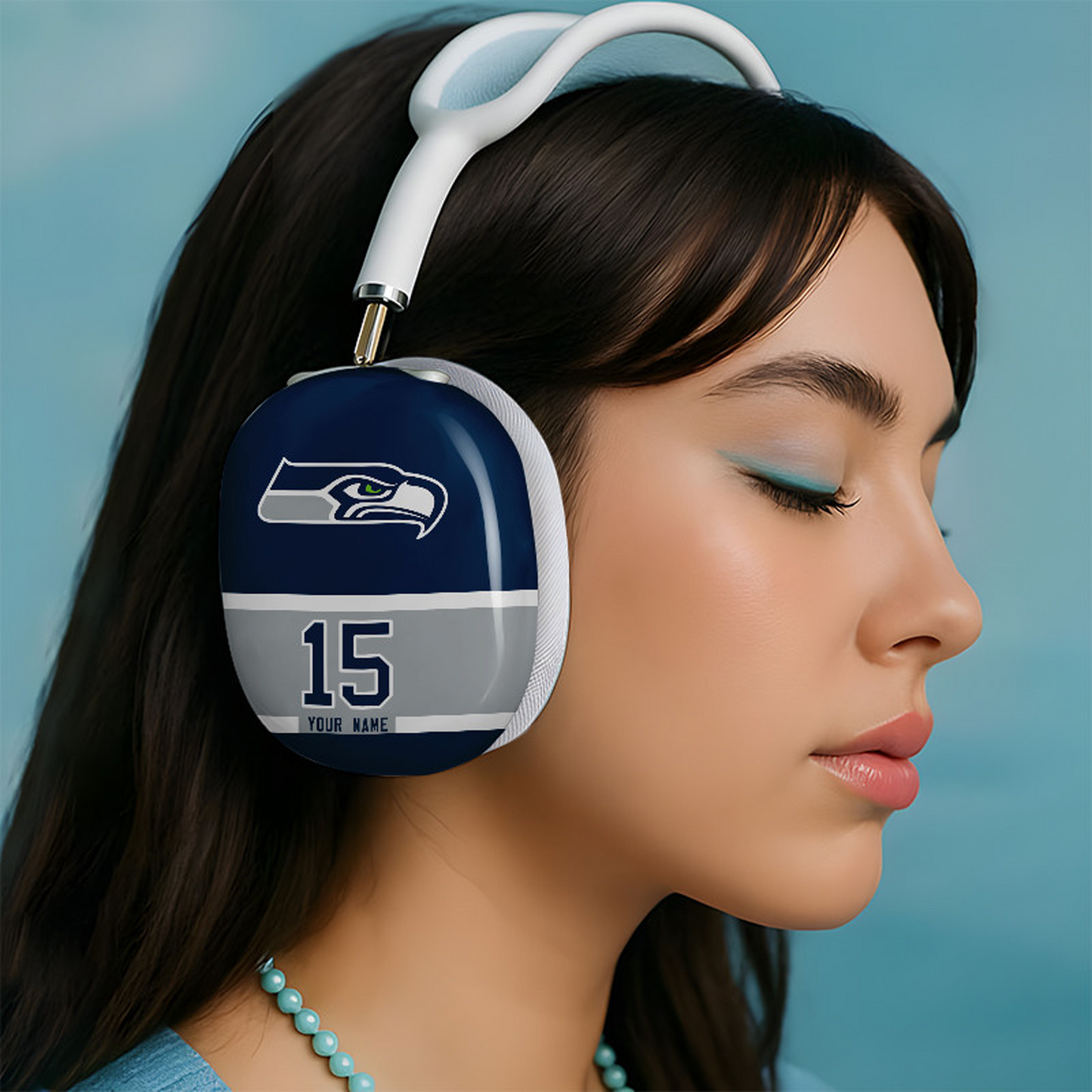 SEA x NFL Special Airpod Max Case Cover Personalized DATND TANTD