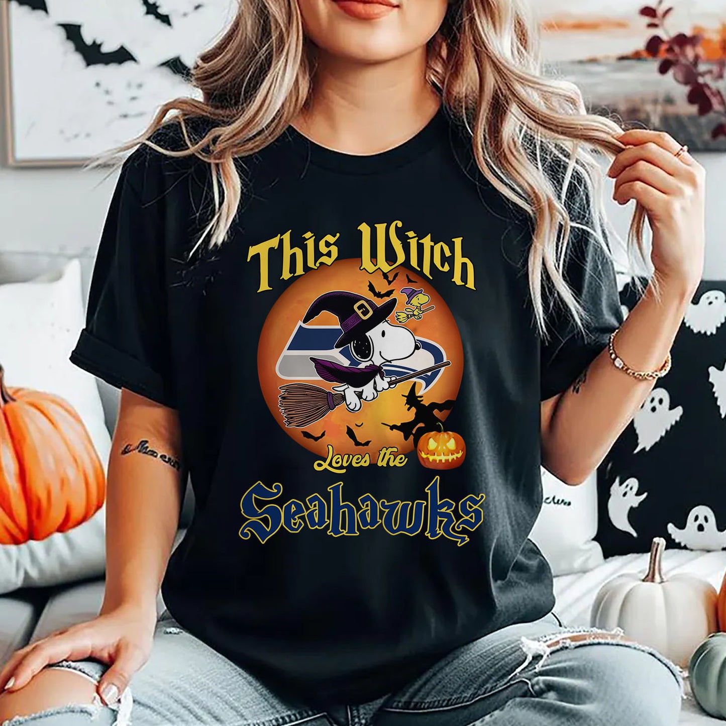 SEA x NFL This Witch Snoopy Love This 2D Shirt DatND DVT