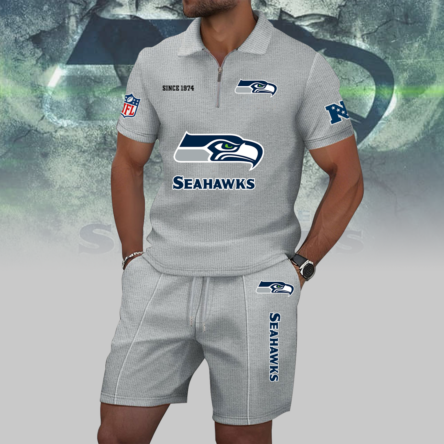 SEA x NFL Zip Polo Set DATND TANTD