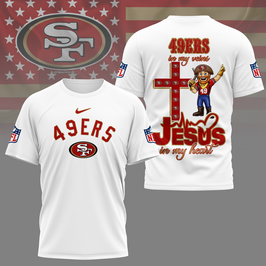 SF 49ers Premium Faith & Football 3D Shirt DDT TTV