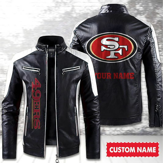 SF American Football Men Leather Jacket Custom Any Name Gifts DatND DVT