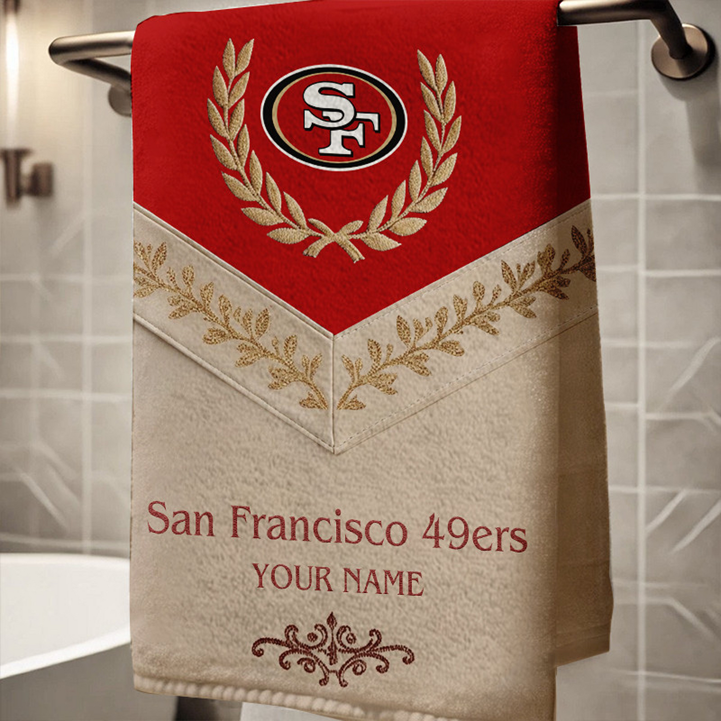 SF Football New Bath Towel Custom Name DATND TANTD