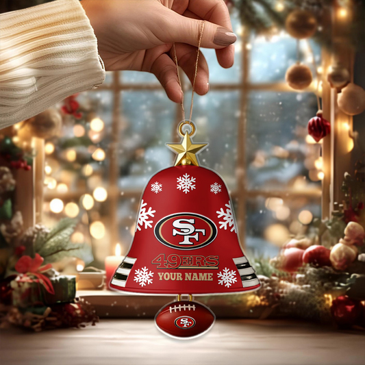 SF X NFL Christmas Bell Ornament Custom Any Name Gifts NAK THUONGNH