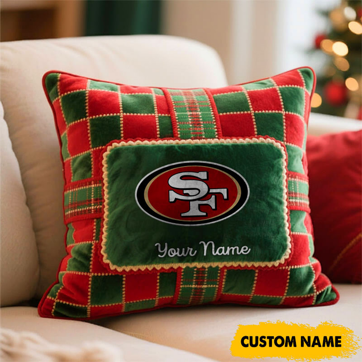 SF x NFL Christmas New Square Pillow DatND DVT