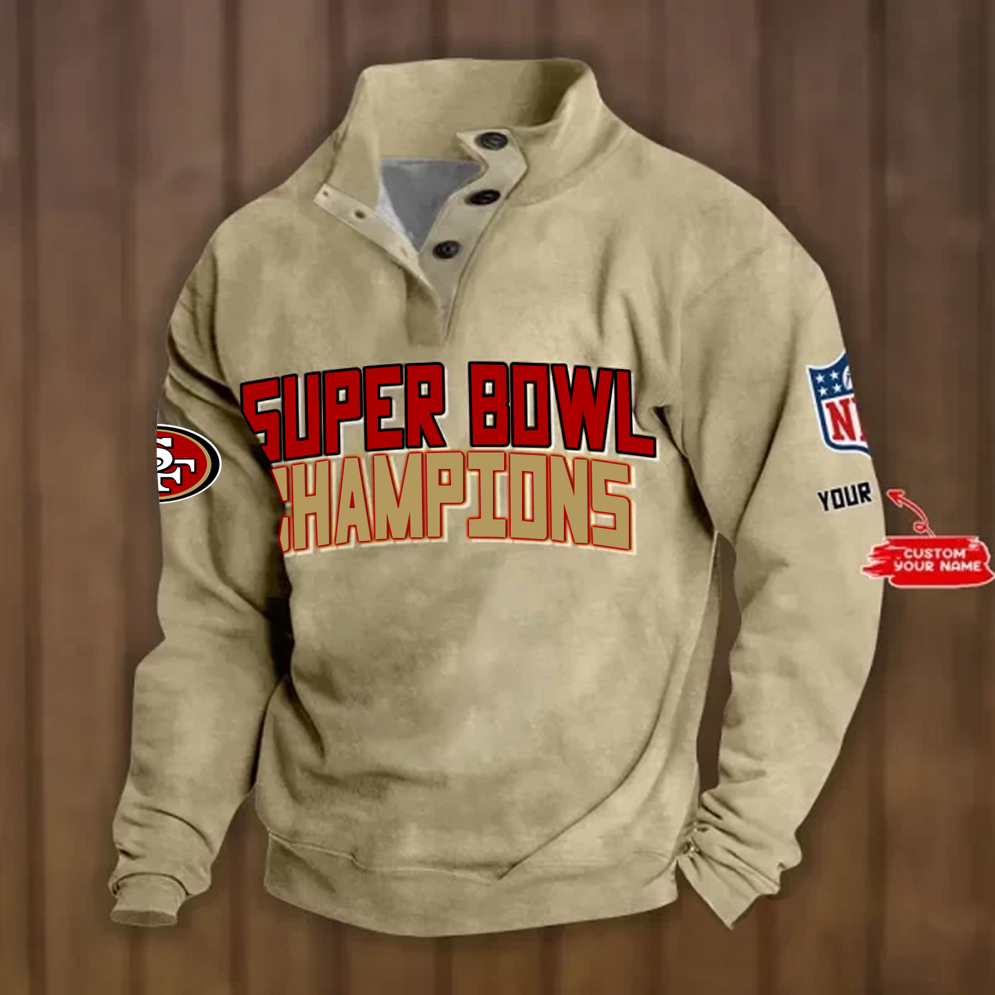 SF x NFL Double Breasted Stand Collar Hoodies DATND TANTD