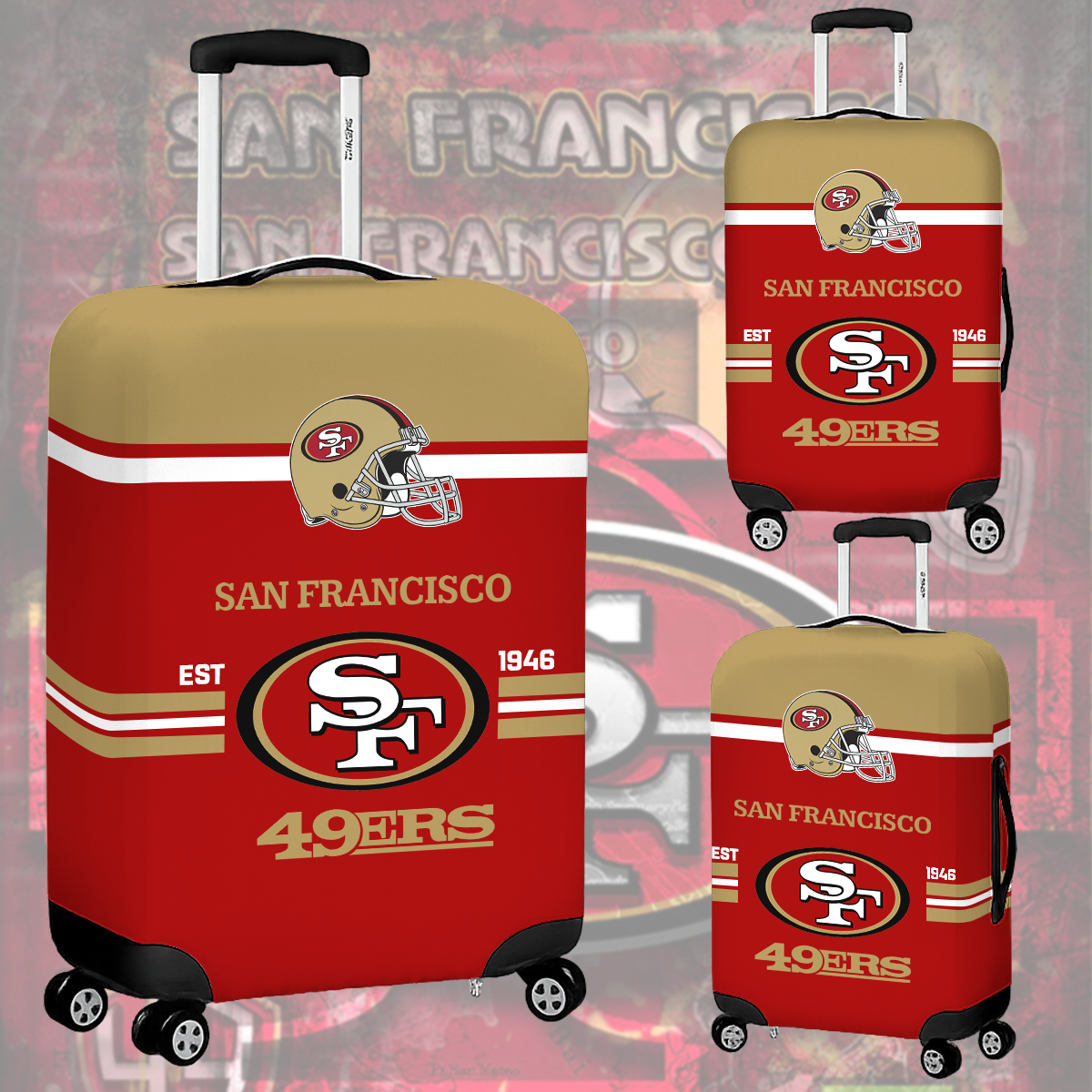 SF49 NFL Luggage Cover Suitcase Protector DDT NTL