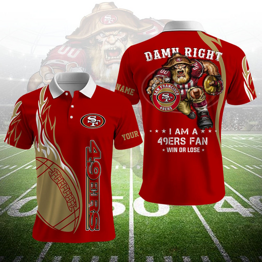 SF49 NFL Team Mascot Polo Shirt DDT NTL