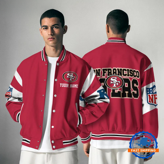 SF49 NFL Varsity Jacket Custom Name For Fans DDT NTL
