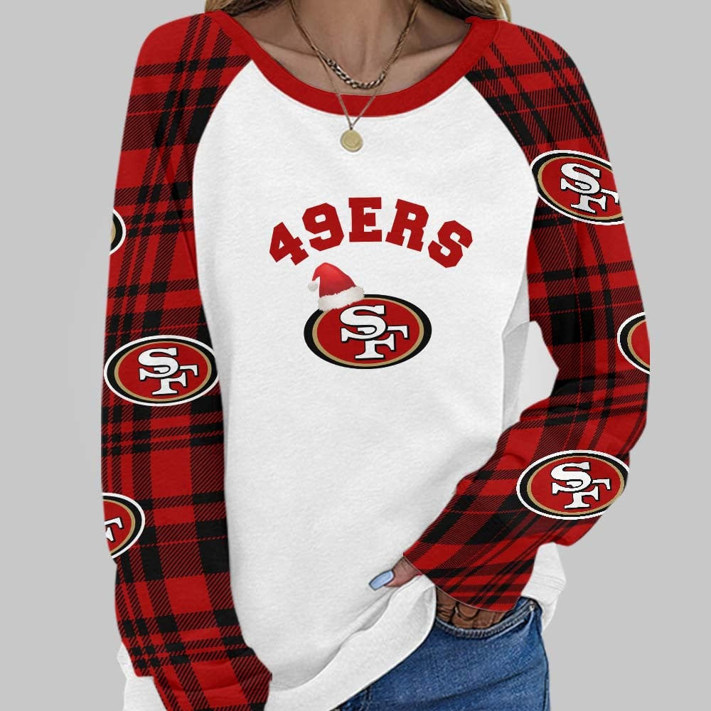 SF49 Premium NFL Cozy Round Neck Raglan Sleeve Sweatshirt DDT CTND