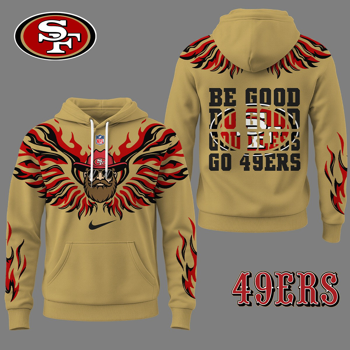 SF49 Premium NFL Fire Wings 3D Hoodie DDT CTND