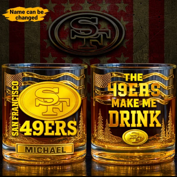 SF49 Premium NFL Golden Whiskey Fan Glass DDT HLPhuong