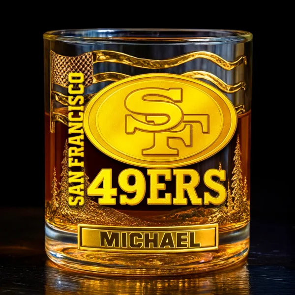 SF49 Premium NFL Golden Whiskey Fan Glass DDT HLPhuong