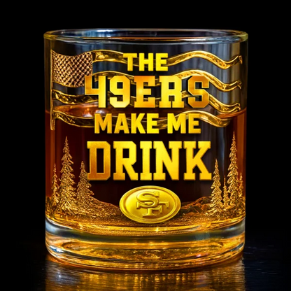SF49 Premium NFL Golden Whiskey Fan Glass DDT HLPhuong