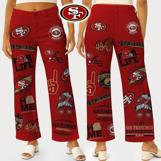 SF49 Premium NFL High Waisted Casual Wide Leg Pants DDT NTL