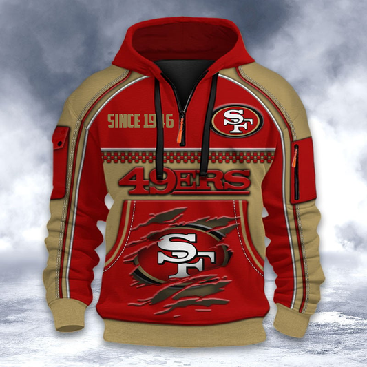 SF49 Premium NFL Multicolor V2 Zip Hoodie DDT CTND