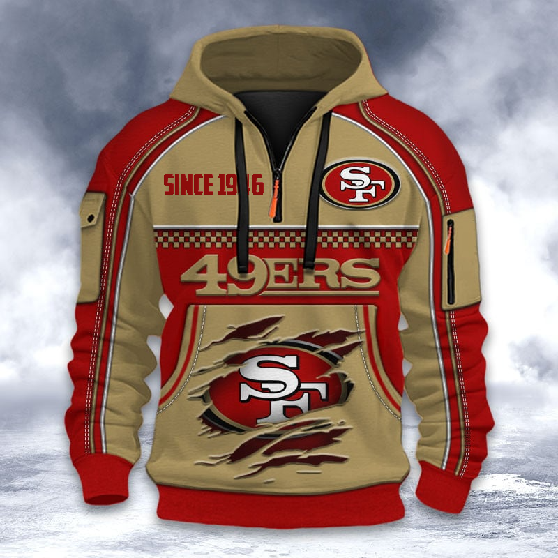 SF49 Premium NFL Multicolor V2 Zip Hoodie DDT CTND