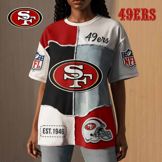 SF49 Premium NFL Patchwork Vintage T-Shirt DDT CTND