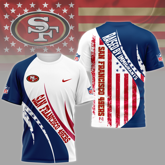 SF49 Premium NFL Raised By Immigrants 3D Shirt DDT NTL