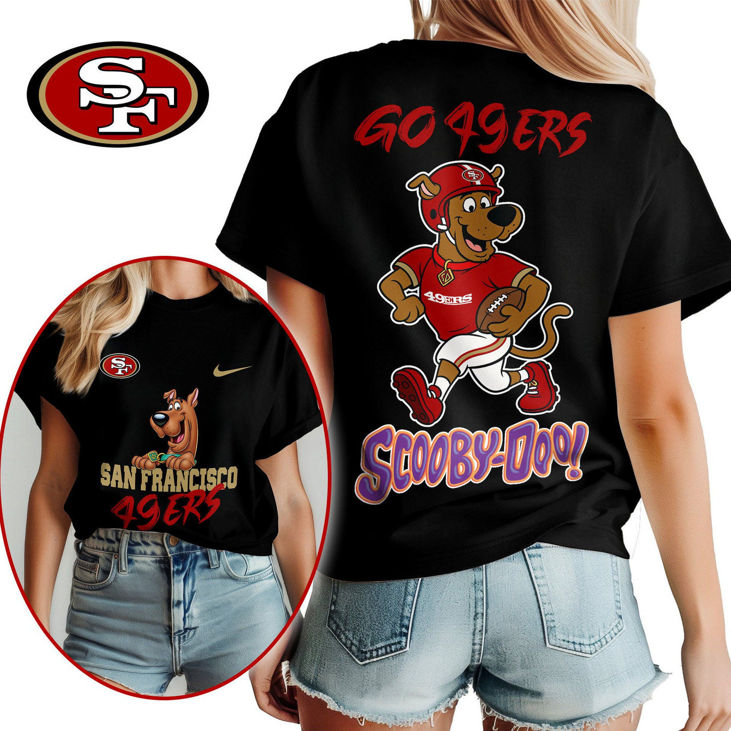 SF49 Premium NFL Scooby-Doo Fan Women‘s Shirt DDT CTND