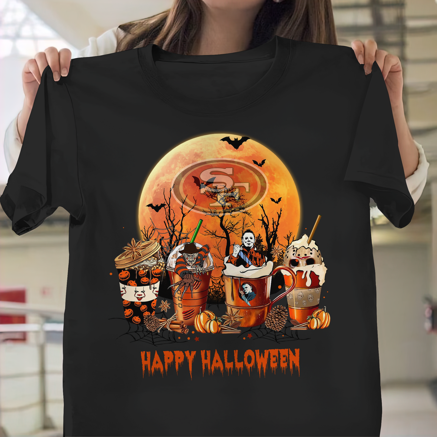 SF49 x NFL Premium Happy Halloween Shirt DDT NTL