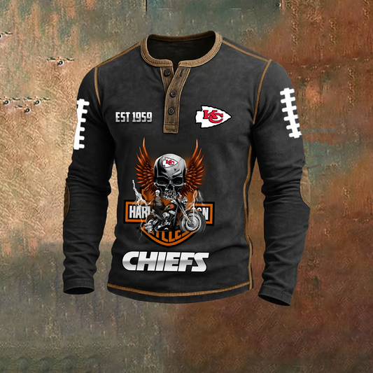 Signature NFL X KCC Harley 3D Long Sleeve Top NDT TDT